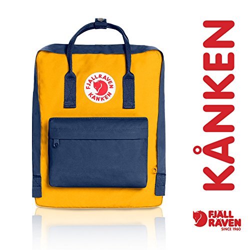 Fjallraven - Kanken Classic Pack, Heritage and Responsibility Since 1960,One Size,Navy/Warm Yellow