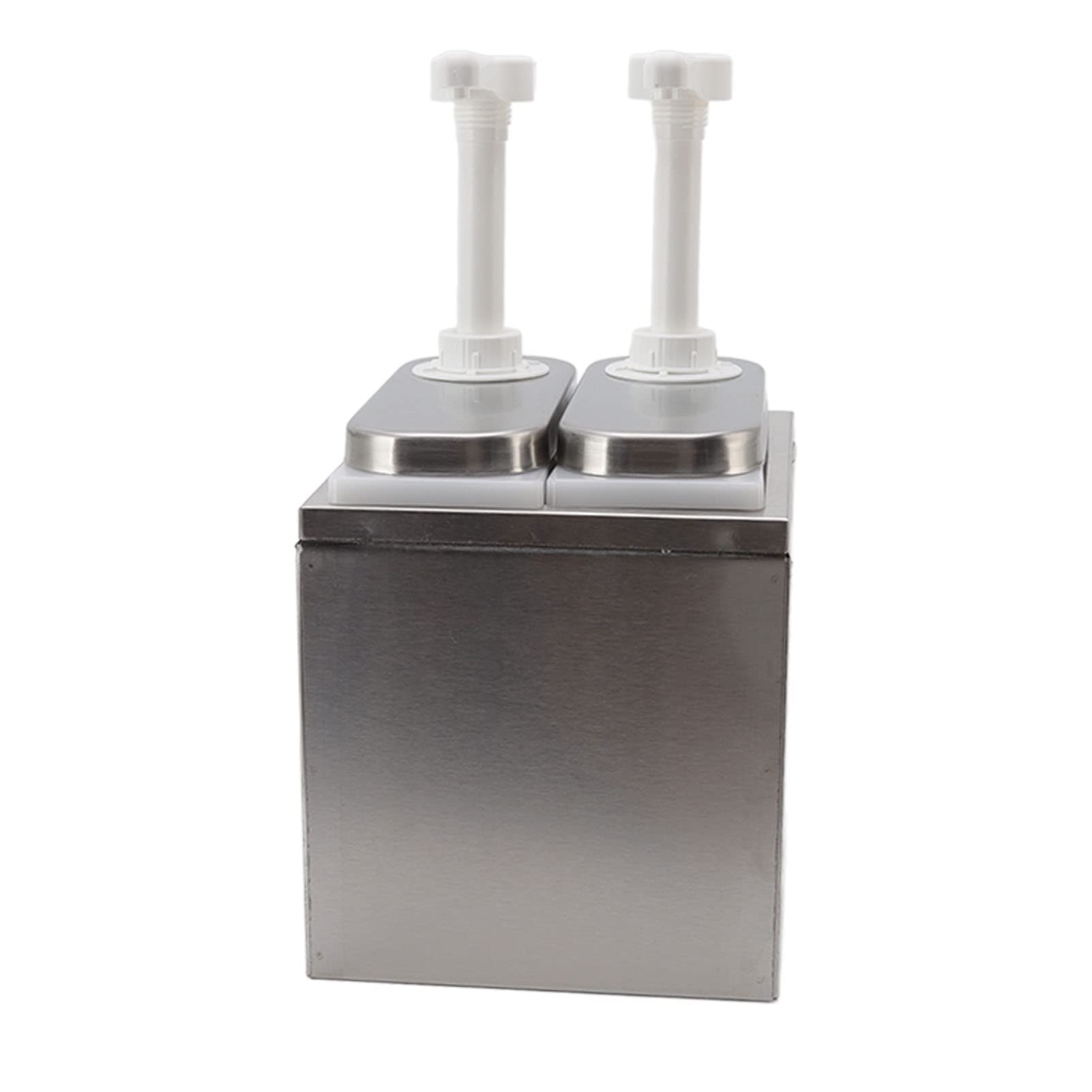 CHICIRIS Sauce Pump Dispenser, 35ml High-Flow Steel Condiment Dispenser, Dual Nozzle 1L Kitchen Sauce Station for Home, Restaurant, Catering, Office