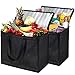 NZ Home XL Insulated Reusable Grocery Bags, Sturdy Zipper, Foldable, Washable, Heavy Duty, Stands Upright, Completely Reinforced Bottom & Handles (2 Pack, Black) primary