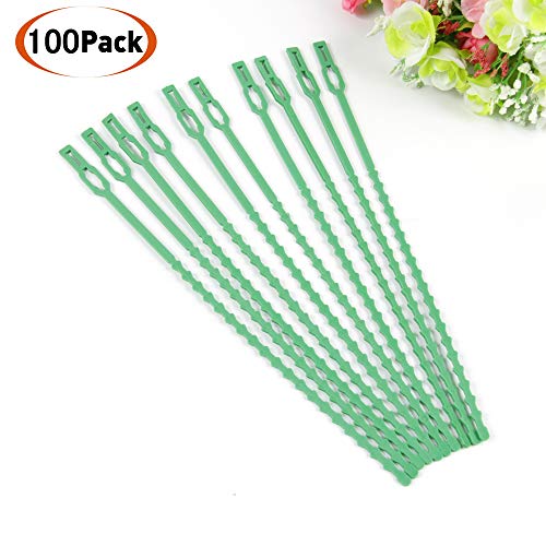 Lohas Select Adjustable Garden Plant Twist Ties, Tree Stake Supports Adjustable Tree Plant Ties,6.7 Inch Flexible Plastic Twist Ties Multi-Use for Secure Vine