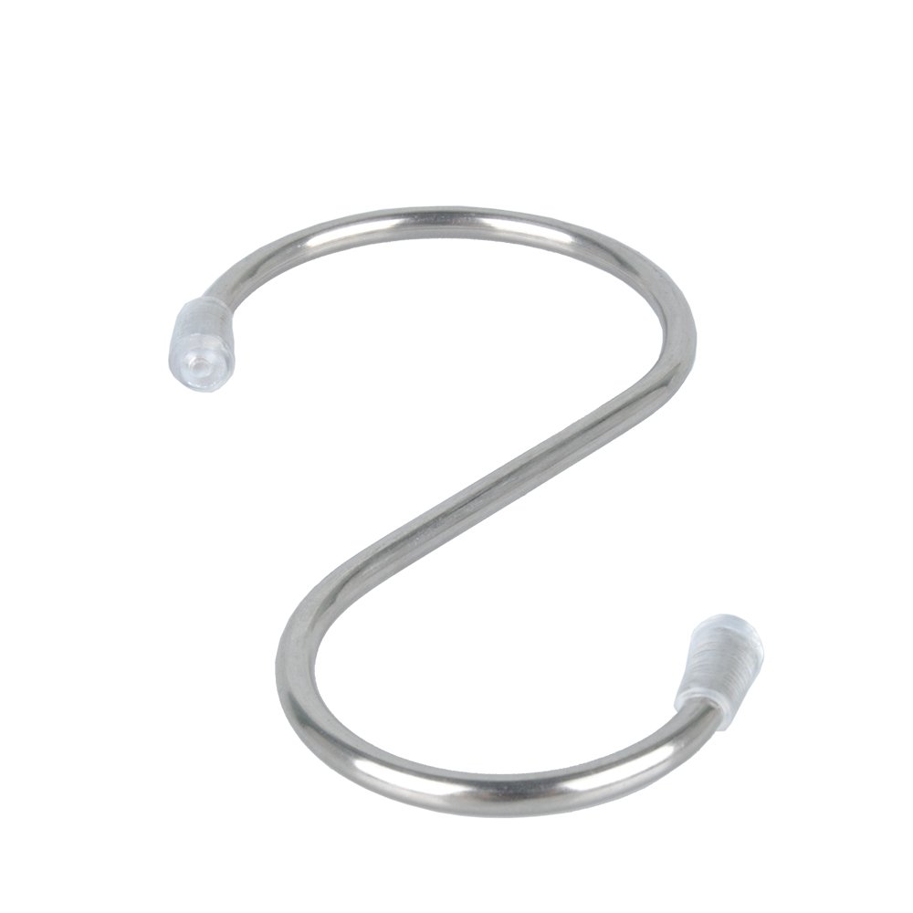 MUYI Kitchen Tools Premium Round S Shaped Hooks in 10 Pack Polished Stainless Steel Metal (L)