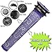 GreenVacShop 4pk Filter Set Replacement for Dyson Absolute Animal Motorhead V8+, V8, V7, V6, DC62, DC61, DC59, DC58 Vacuum, 4 Pre Filters, Replaces Part # 965661-01