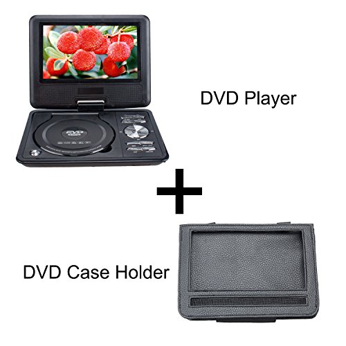98-LCD-Screen-Portable-DVD-Player-with-Leather-Case-Holder-Car-Headrest-Mount-BlackBlack