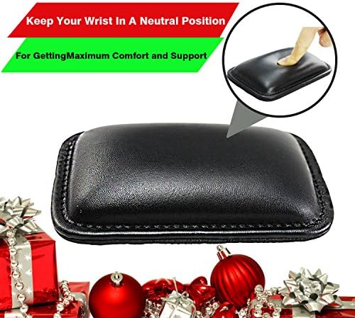 Mouse Wrist Rest Pad - Mouse Pad with Wrist Support for Office,Laptop, Computer &amp; Mac,Non-Slip PU Base and Memory Foam Inside- Durable &amp; Lightweight for Wrist Pain Relief - Black