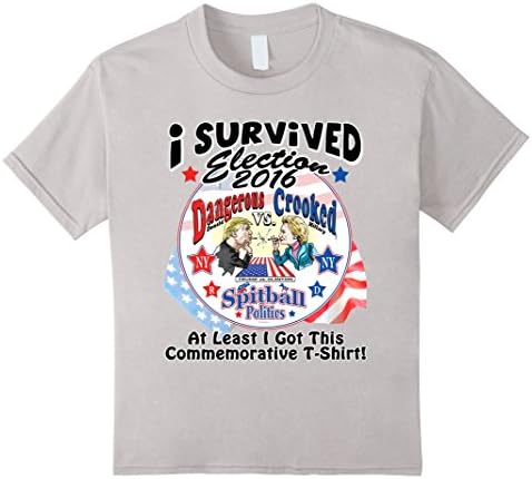 Kids PoliticalCircus Hillary VS Trump Spitball Politics T-Shirt 8 Silver