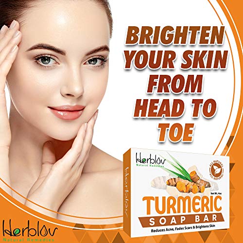 Turmeric Soap Bar for Face & Body All Natural Turmeric Skin Lightening Soap Turmeric Face