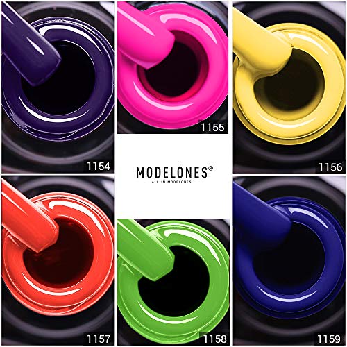 Gel Nail Polish Set - Bright Neon Nail Polish Yellow Red Blue Purple Orange Hot Pink Green Rainbow Nail Polish Soak Off LED Varnish Nail Art Manicure Salon Collection for Beginner 0.33 OZ 6Pcs