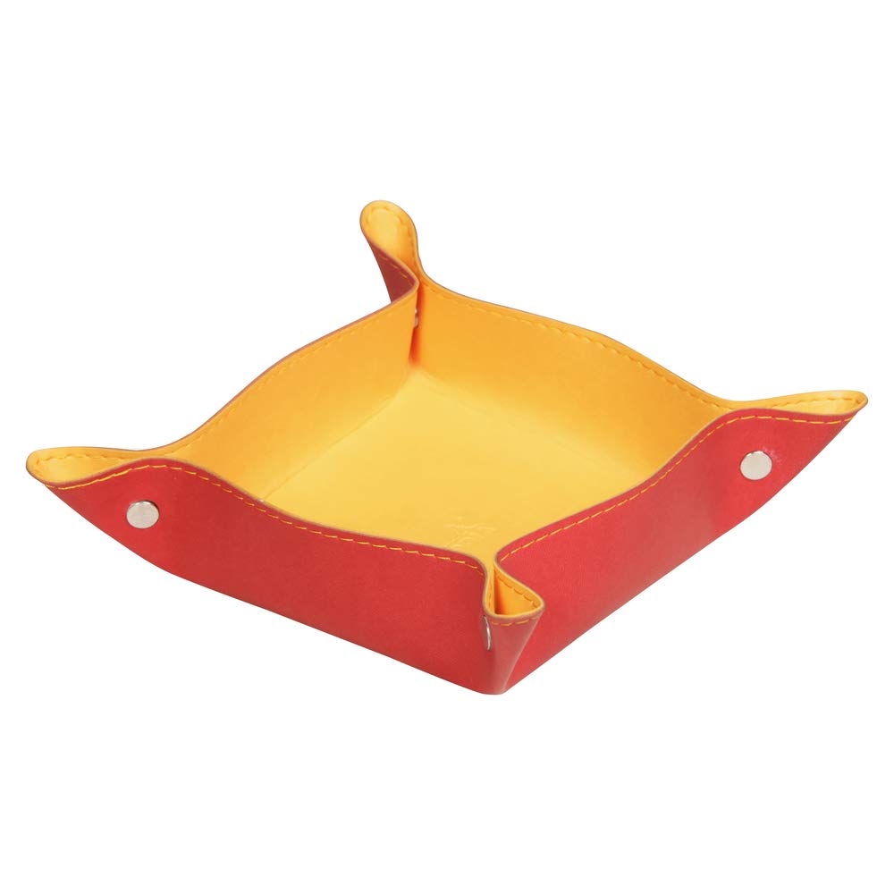 RHODIA 318953C - Poppy Reversible Tidy Box - 12x12x4.5 cm - Orange Saddle Stitching, Magnetic Corners - Faux Leather - Rhodiarama Home Office Collection - Office Organization & Designer Storage — image 1