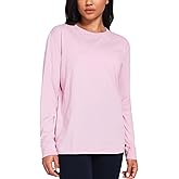 HeyNuts Pima Cotton Workout Long Sleeve Shirts for Women Crew Neck Athletic Basic Shirts Casual Tops