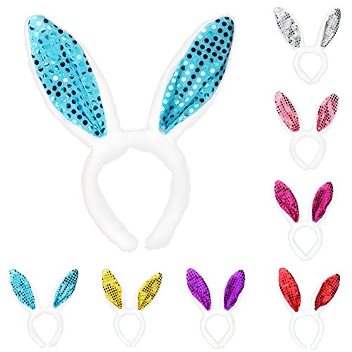 BAOBAO Sequins Plush Long Bunny Rabbit Ears Headband Hairband Xmas Cosplay Costume