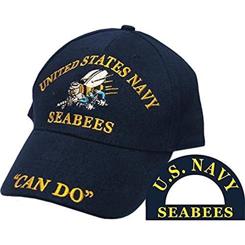 U.S. Navy USN Seabees Can Do Sea Bees Navy Blue Embroidered Cap Hat (EE)
