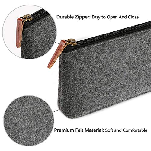 Pencil Cases,Pencil Pouch Bag,Cosmetic Makeup Bag, Felt Pouch Zipper Bag for Pens, Pencils, Toiletries,Cosmetics and Other School Supplies