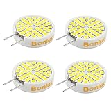 Bonlux 3 Watt G8 LED Light Bulb - Ceramic G8 Bi-pin JCD Type LED 25W Halogen Replacement Bulb 120V Warm White for Under-cabinet Accent Puck Light Desk Lamp Lighting (Pack-4)