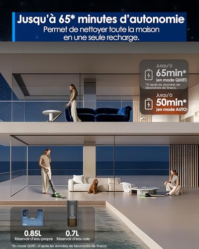 Tineco Floor One S9 Master Cordless Vacuum Cleaner, ThermoBlast Technology, Floor Wash with Hot Water, StreakFree Squeegee 10 cm, Ultra-Thin 10 cm, FlashDry 85°C, 23 KPa, Flat Rat 180