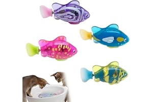 Baoyemes Pack of 4 Electronic Pet Fish, LED Light Fish Toy, Sway in Water (4 PCs)