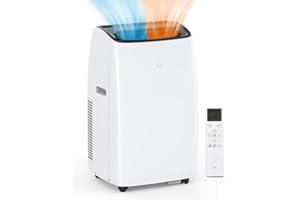 TAKYWEP 14,000 BTU Portable Air Conditioner and Heater, Smart Inverter Portable AC Units with Remote, Dual Hose, Dehumidifier, and Fan for Rooms Up to 750 Sq. Ft, Self Evaporation System, Utra Quite 42dB