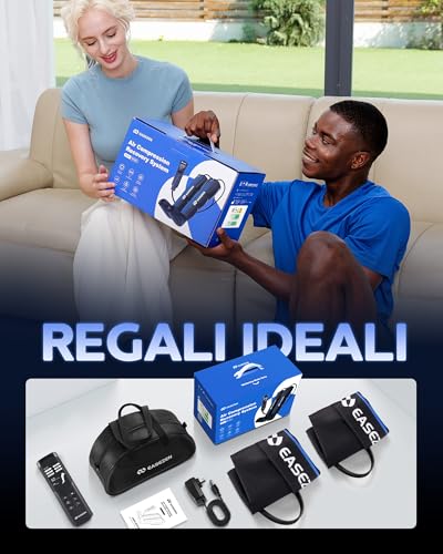 EaseZen Leg Massager with Air Compression System for Fast Recovery of Feet, Calves and Thighs, Edema Relief and Blood Circulation Pain Relief Size S | 6 modes, 11 intensities (60-160mmHg), 3 timers, LCD, Size S, Compression foot, calf & thigh, circulation, pain