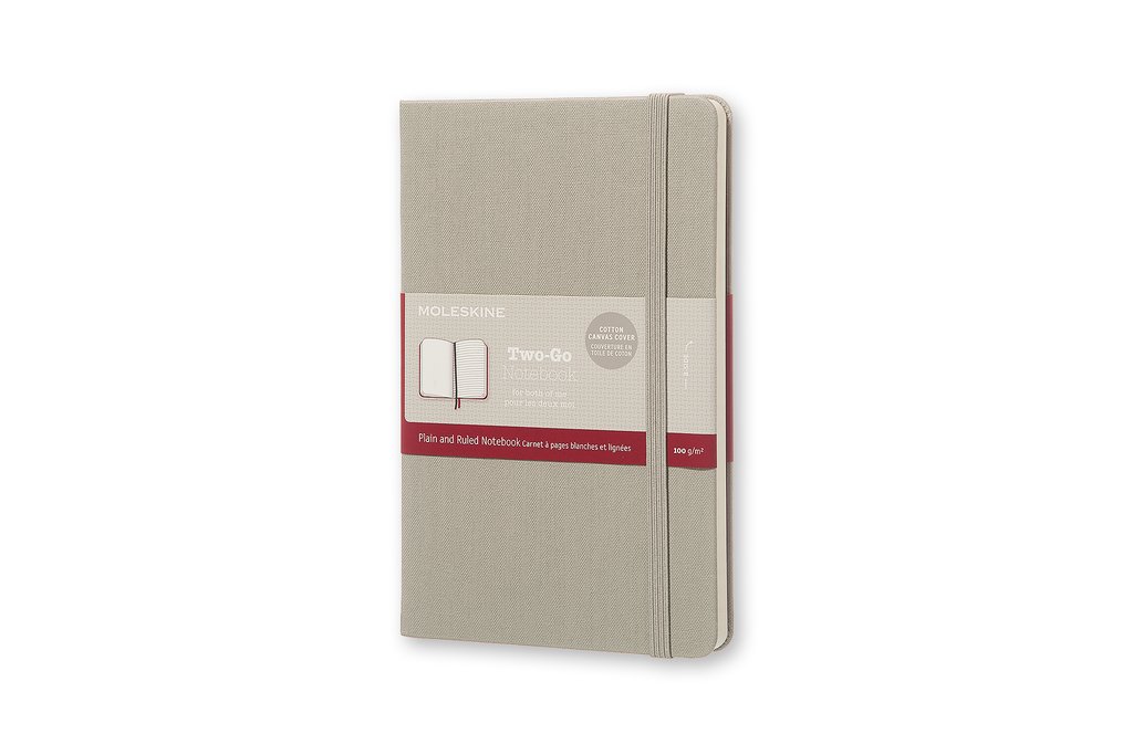 Moleskine Two-Go Ash Grey Medium Ruled-Plain Notebook โ image 1
