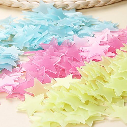 PET TOLAND - 100pcs - Stars Glow in the Dark Luminous Light Stickers - Sticker Decorative Removable Night Decal - Gifts for Kids Bedroom Living room Children's Room Ceiling Nursery Room