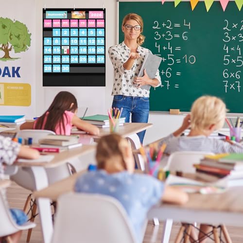 Calendario para Niños, Calendario Diseñado para México con 100 Tarjetas de Actividades, Tamaño 61x72 CM, Material Didáctico Preescolar, Aprendizaje Temprano, Decoración de Aula, Adecuado para Uso Doméstico y Escuela