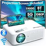 Native 1080P 19000 Lumens 5G WiFi Bluetooth
