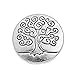 HOUSWEETY 50pcs Silver Tone Metal Buttons Life Tree Fit Sewing and Scrapbook 14.5mm