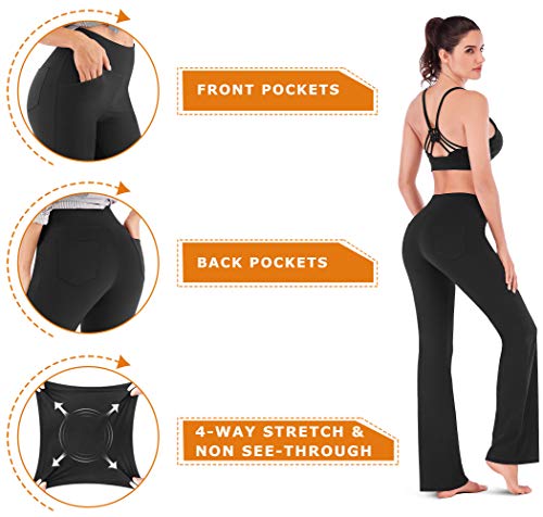 IUGA-Bootcut-Yoga-Pants-with-Pockets-for-Women-High-Waist-Workout-Bootleg-Pants-Tummy-Control-4-Pockets-Summer-Cool-Fabric-Work-Pants-for-Women-Golf-Pants