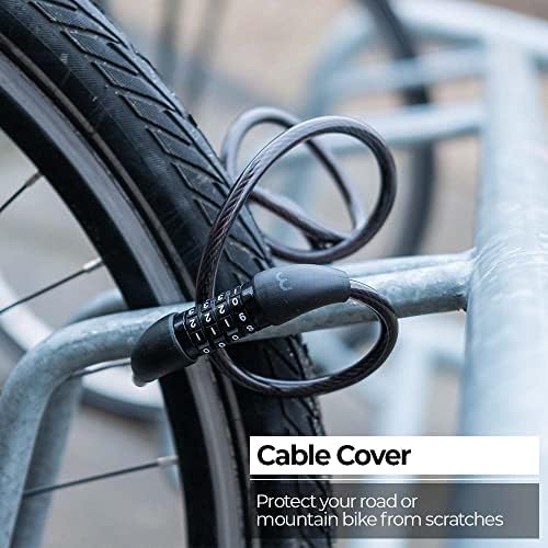 Cycling QuickCode Cable Antivol avec Code | Pour Vélos de Route, VTT et Vélos Urbains | Longueur 120cm | BBL-66, Black