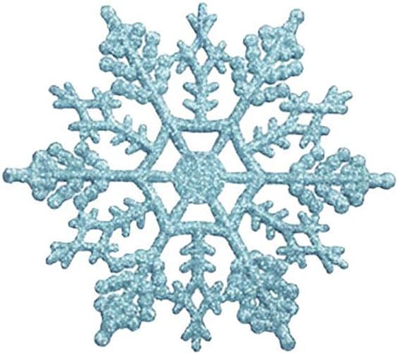 Goodtimes28 12Pcs Fake Snowflake Christmas 10cm Glitter Ornament Tree Party Window Decor Lake Blue