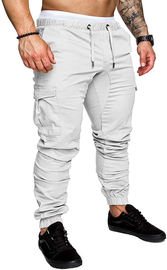 mens casual trousers elasticated waist