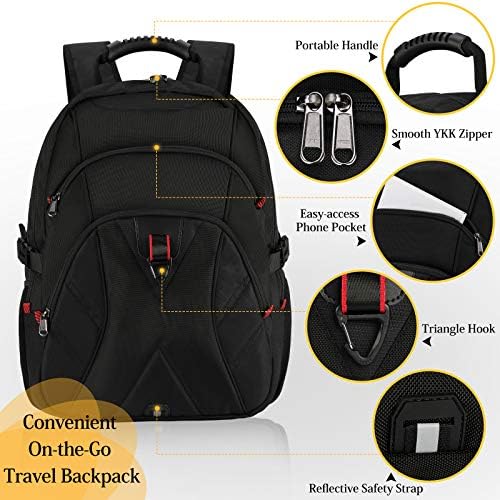 Laptop Backpack 17 Inch Extra Large Travel Backpack for Men Waterproof School College Backpack with USB Charging Port Business Computer Gaming Backpack for Men Women Black 2 Laptop Backpack 17 Inch Extra Large Travel Backpack for Men Waterproof School College Backpack with USB Charging Port Business Computer Gaming Backpack for Men Women Black