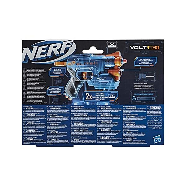 Nerf-Elite-20-Volt-SD-1-Blaster--6-Official-Nerf-Darts-Light-Beam-Targeting-2-Dart-Storage-2-Tactical-Rails-to-Customise-for-Battle Nerf Elite 2.0 Volt SD-1 Dart Blaster, 6 Nerf Elite Darts, Light Beam Targeting, Kids Outdoor Toys