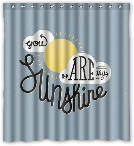 Home Decorative You Are My Sunshine Custom 100% Polyester Durable Fabric Waterproof Shower Curtain 66x72 Inch