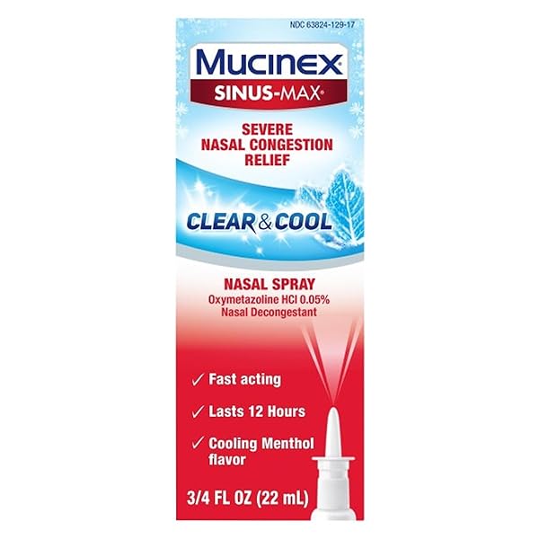 MUCINEX SINUS-MAX NASAL SPRAY DECONGESTANT, 12 HOUR OVER-THE-COUNTER...