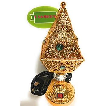 YASMEEN Gold Electric Incense Bakhor Bakhoor Burner Pyramid Shape