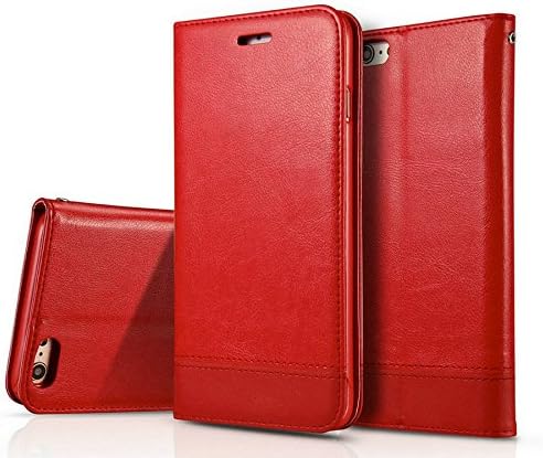 iPhone 6 6s Case,Liujie New style Premium PU Leather Wallet Case Cover with Built-in Credit Card/ID Card Slots for iPhone 6 6s Case. (red)