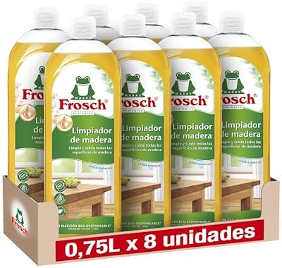 Limpiador de Madera Pack 8x750ml Spray - Limpieza y Mantenimiento Suelos y Superficies Madera - Fórmula Pino y Naranja - Elimina Manchas Difíciles