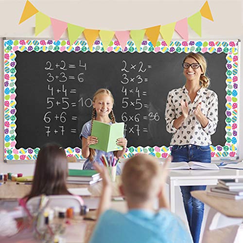 Easter Egg Bunny Chick Bulletin Board Borders for Easter Day Classroom Decoration, 72ft (Egg+Bunny) - Thumbnail 2