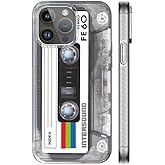 KIOMY 【Upgraded【3D Version】 Case for iPhone 16 Pro, 3D Effect Silver with Cassette Tape Design, Music Classic Retro 80’s Type IMD Laser Shockproof Silicone Protective Phone Cover Cool