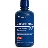 Trace Minerals Liquid Cal Mag Zinc with Vitamin D3, 30 fl oz, Strawberry | Ionic trace minerals for absorption, Bone, muscle, and connective tissue health, 1-2 tbsp daily, Refrigerate after opening