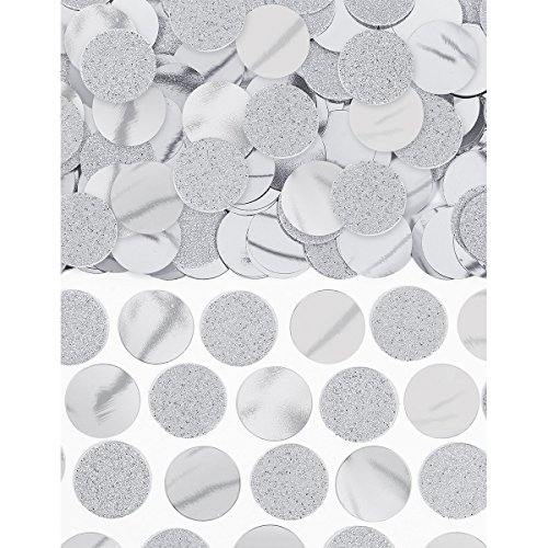 Amscan 360220.18 Poppers Glitter & Foil Circle Confetti 2.25 oz. silver