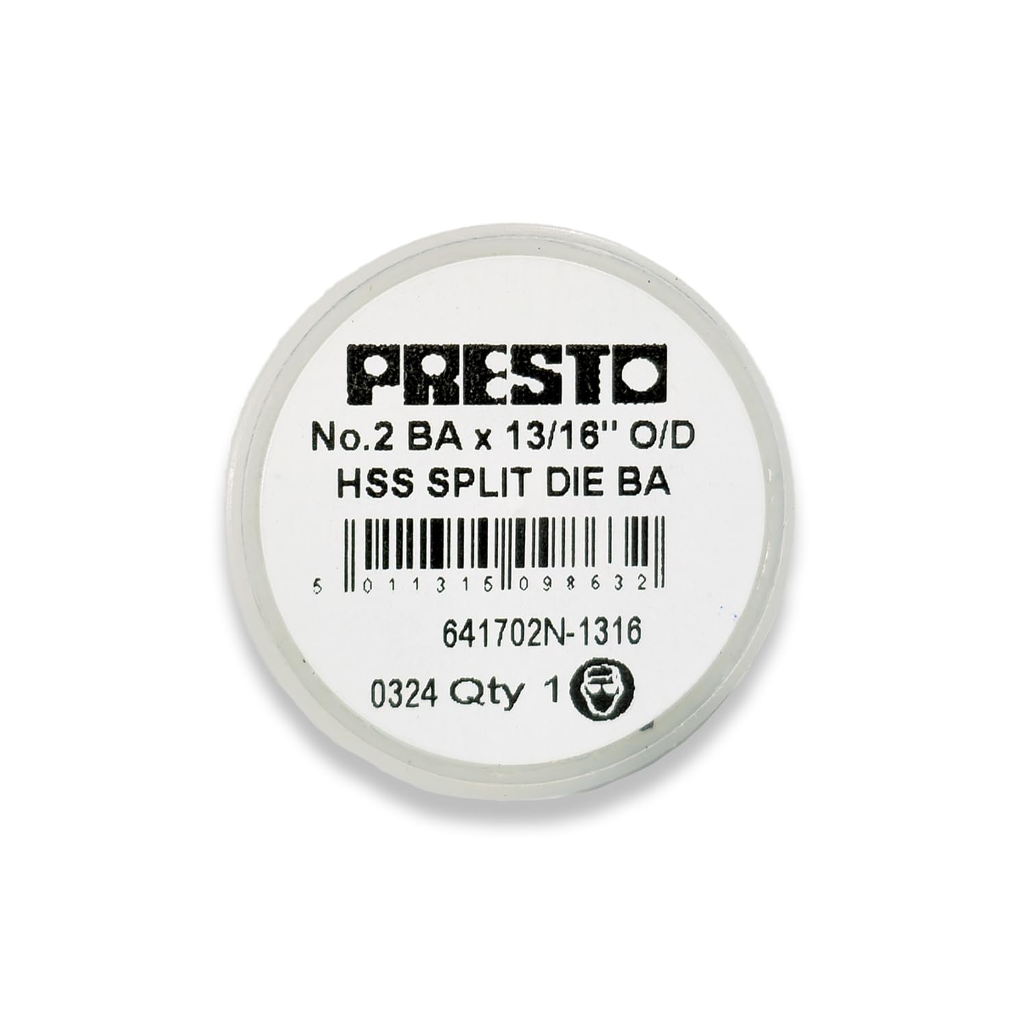 Presto 641702N-1316 BA HSS Circular Adjustable Split Die