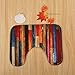 Fiaya Toilet mats Set 3PCS Halloween Christmas Santa Memory Foam Carpet Bathroom Rug Mat+Toilet Lid Cover +U Rug (A Set of 3PCS, Wood)