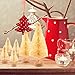 KUUQA 48 Pcs Mini Christmas Trees - Bottle Brush Tabletop Model for Decoration, DIY Room Decor, Diorama Models (White), Small Size