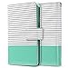ULAK Compatible with iPhone 8 case with Card Holder, PU Leather iPhone 7 Wallet Case with Credit Card Slot Magnetic Closure Flip Wallet Case Cover for Apple iPhone 7/8 4.7 inch- Minimal Mint Stripes