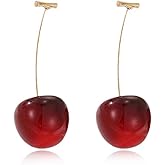 Cherry Earrings for Women 3D Red Cherry Dangle Earrings Cute Cherry Drop Earrings Unique Fruit Earrings Trendy Funny Jewelry for Women