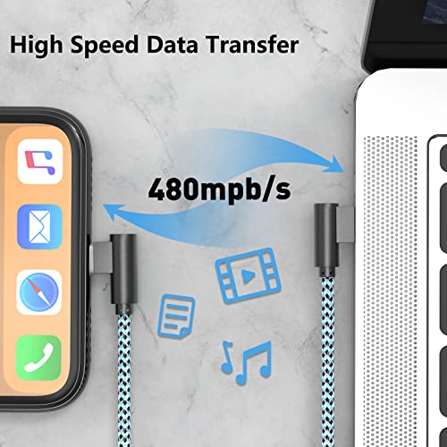 iPhone Charger Cord 10 ft Lightning Cable 90 Degree 3 Pack iPhone Charging Cable Long iPhone 11 Charger 10ft [Apple Certified] Nylon Braided for 13 mini/13/12/11 Pro MAX/XR/XS/8/7/Plus/6S/SE/iPad