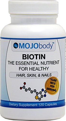 Biotin The Essential Nutrient for Healthy Hair, Skin and Nails 120 Capsules by MOJObody