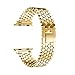 HP95(TM) Replacement Stainless Steel Bead Bands,For Apple Watch Series 3 38MM Metal Watch Band (Gold)