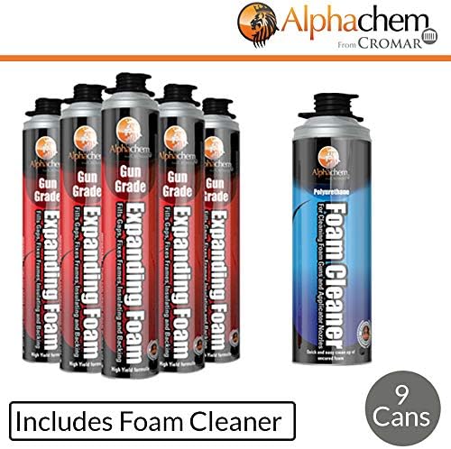 Expanding Foam | Gun Grade Foam | AlphaChem | Foam Cleaner Kit | Multi Pack | 9 Packs